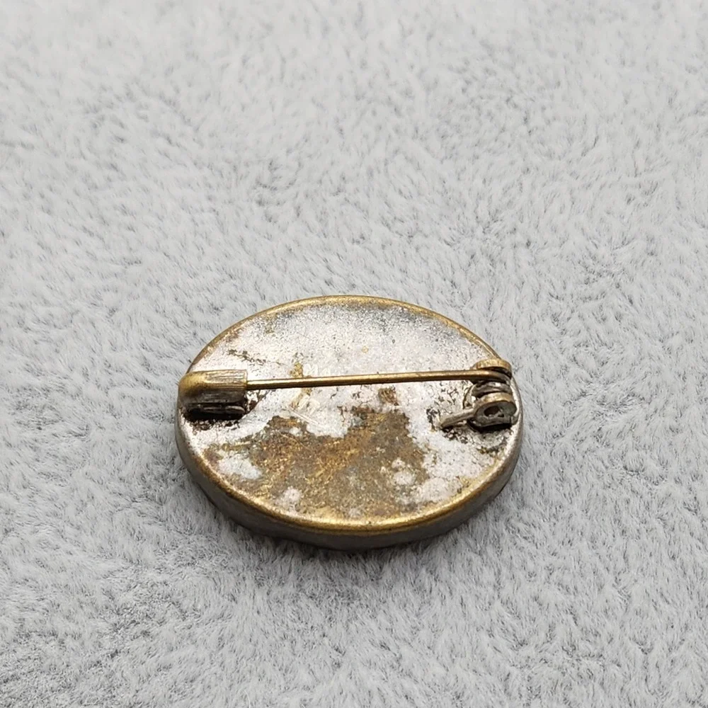 Vintage Micro Mosaic Floral Brooch Made in Italy Oval Millefiori Glass Pin